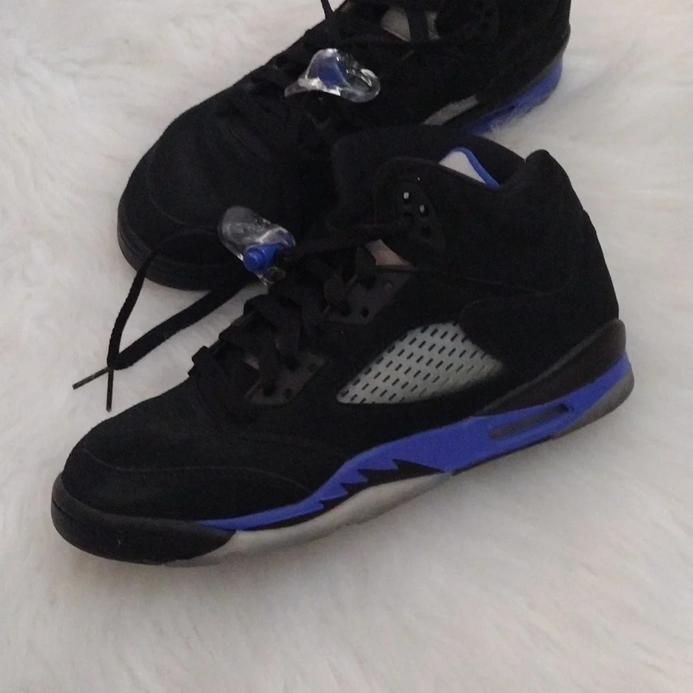 Air Jordan Retro 5  Racer Blue Black and Purple Sneakers